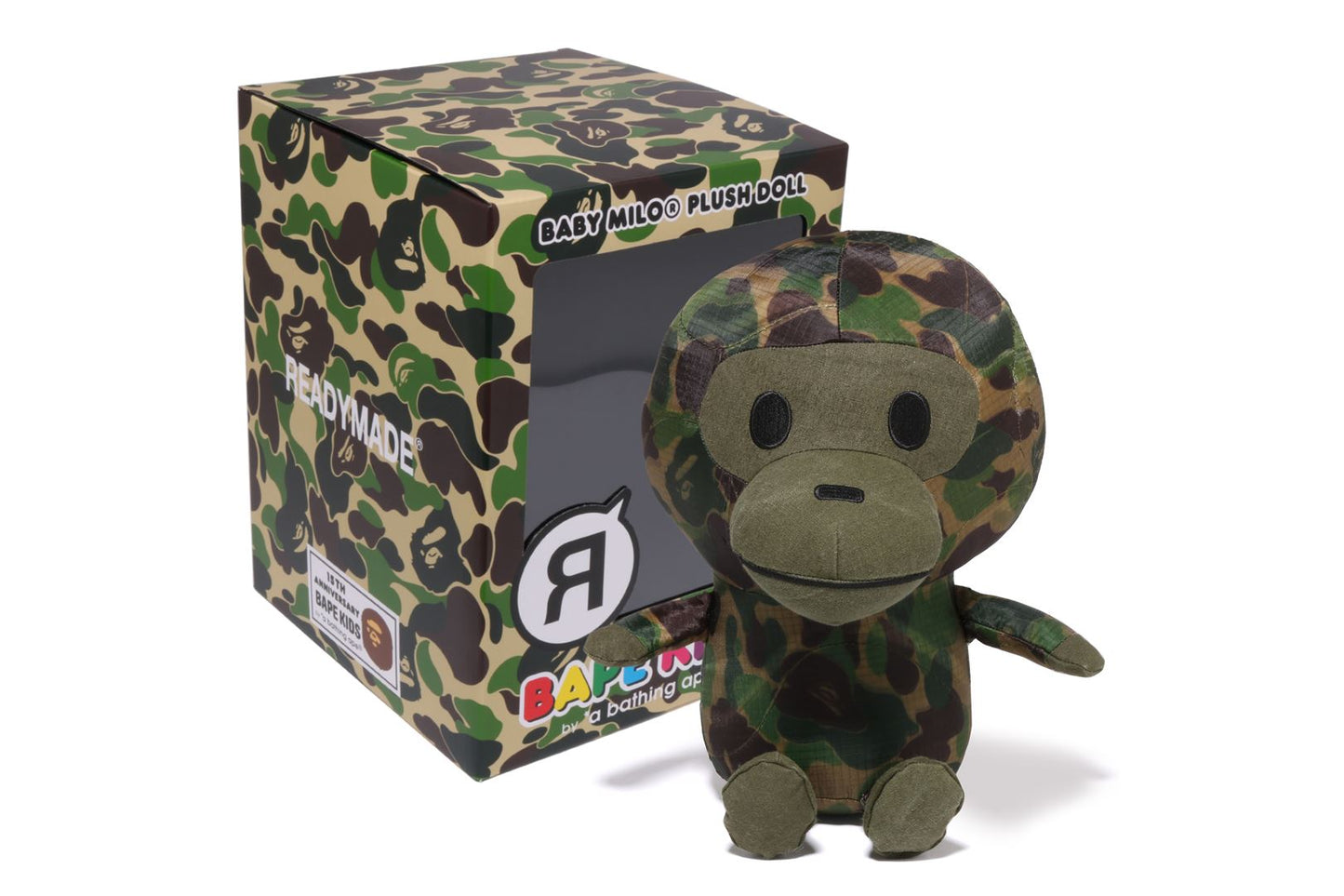 BAPE KIDS X READYMADE 15周年 ABC CAMO BABY MILO 毛絨玩具 (M)