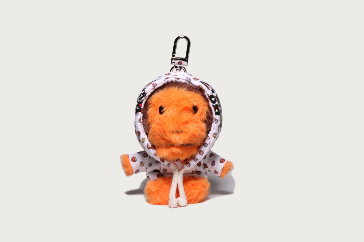 BAPE MILOGRAM SWEETS PATTERN HOODIE BABY MILO FUR DOLL KEY CHAIN