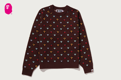 BAPE MILOGRAM SWEETS PATTERN OVERSIZED SWEATER