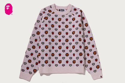 BAPE MILOGRAM SWEETS PATTERN OVERSIZED SWEATER