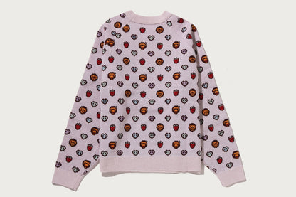 BAPE MILOGRAM SWEETS PATTERN OVERSIZED SWEATER