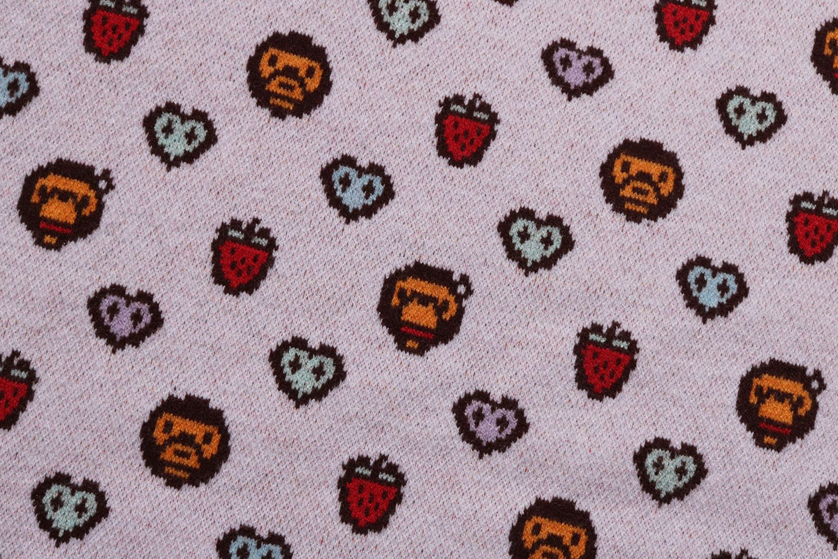 BAPE MILOGRAM SWEETS PATTERN OVERSIZED SWEATER