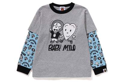 BAPE KIDS X CHOCOMOO MILO FRIENDS 層次長袖T恤