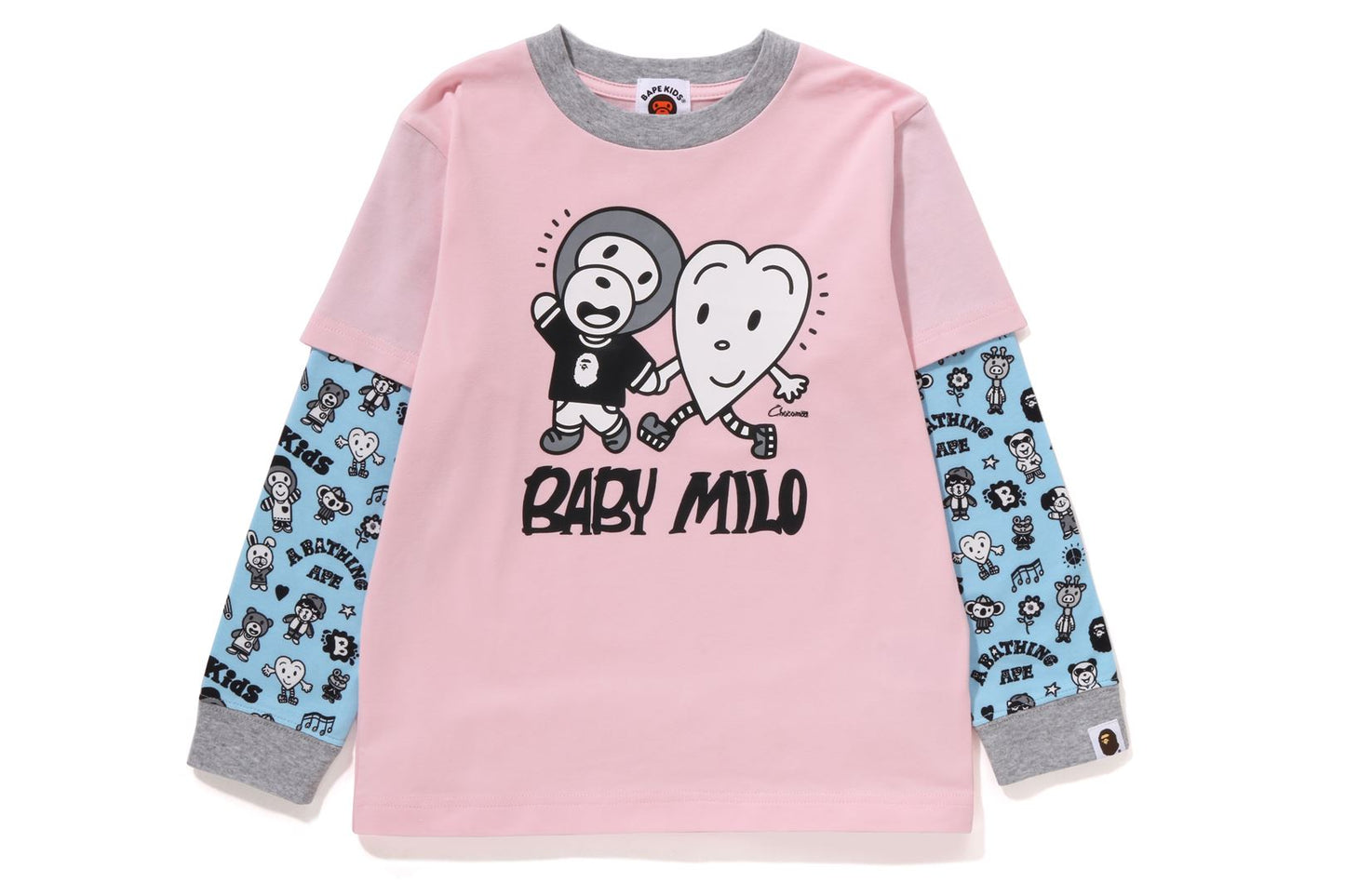 BAPE KIDS X CHOCOMOO MILO FRIENDS 層次長袖T恤