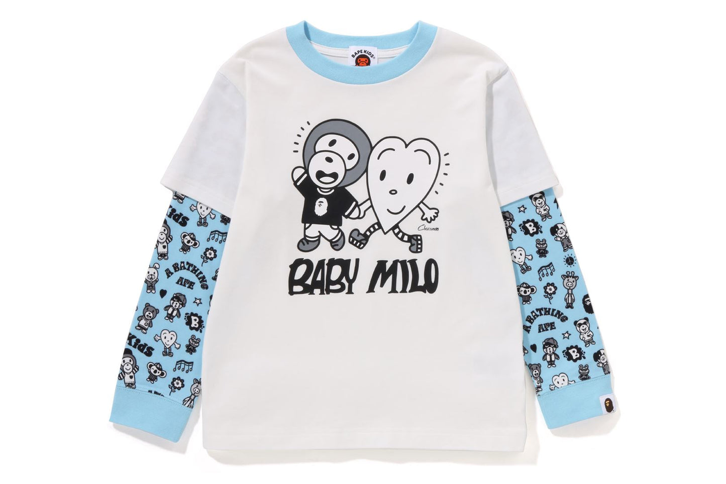 BAPE KIDS X CHOCOMOO MILO FRIENDS 層次長袖T恤