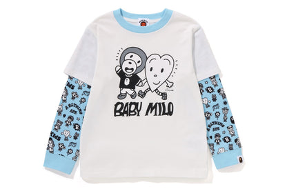 BAPE KIDS X CHOCOMOO MILO FRIENDS 層次長袖T恤
