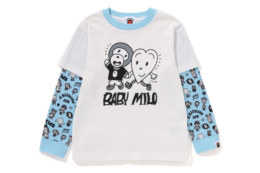 BAPE KIDS X CHOCOMOO MILO FRIENDS LAYERED L/T TEE