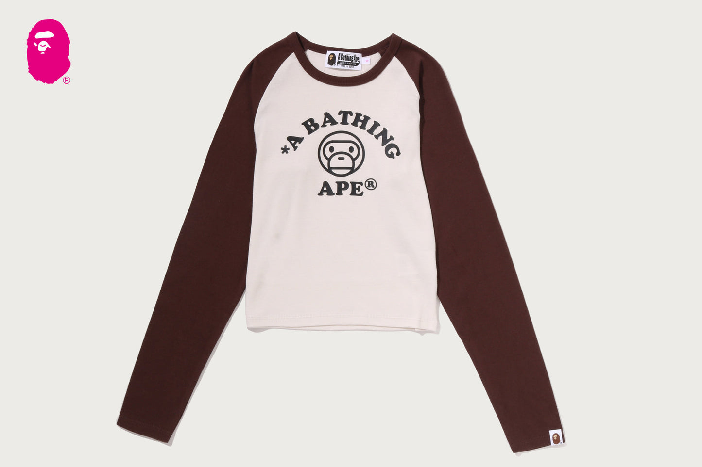 BAPE BABY MILO 拉格蘭 cropped 長袖T恤