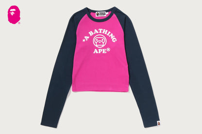 BAPE BABY MILO 拉格蘭 cropped 長袖T恤