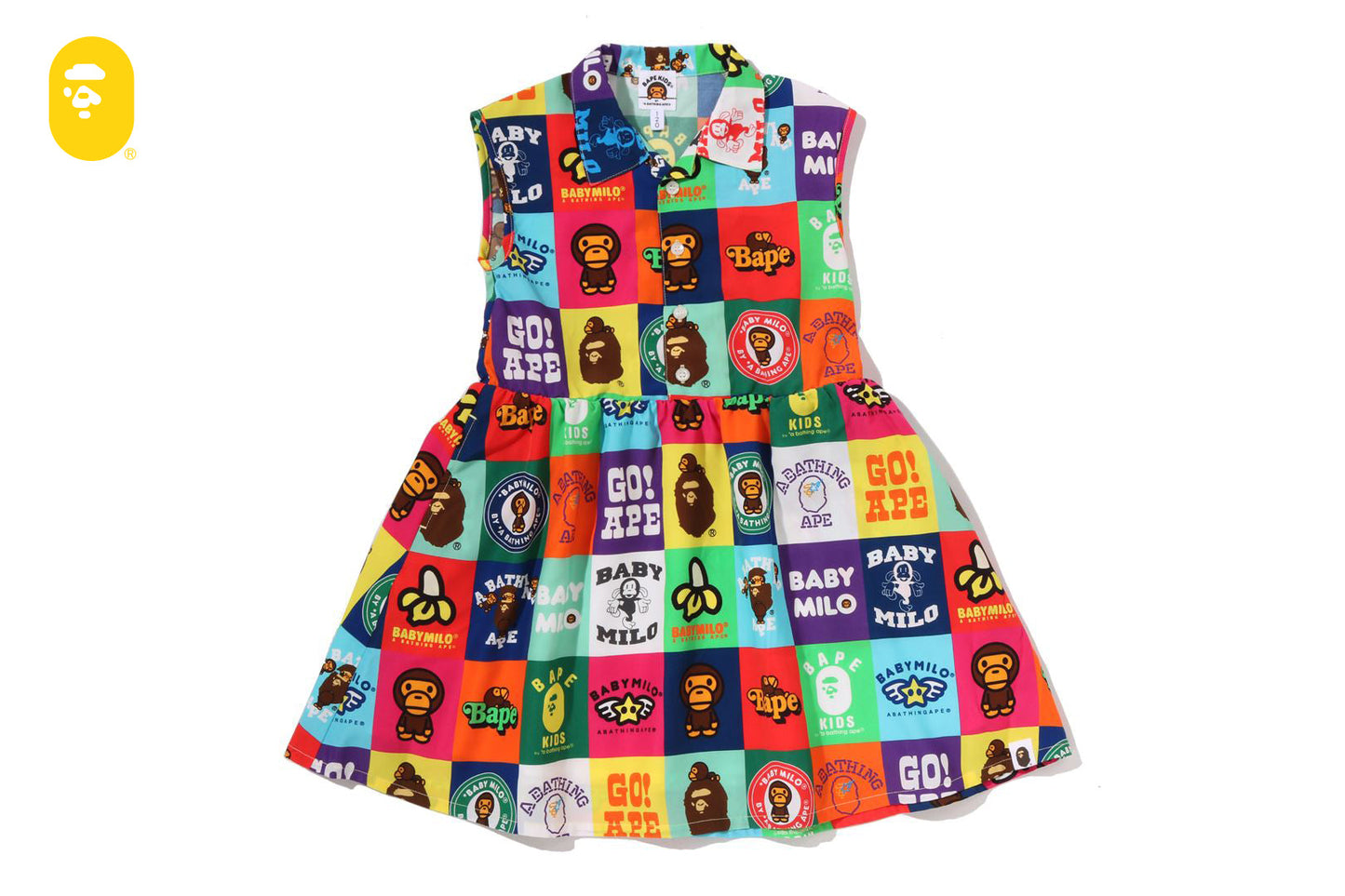 BAPE BABY MILO PATCHWORK 開襟襯衫裙