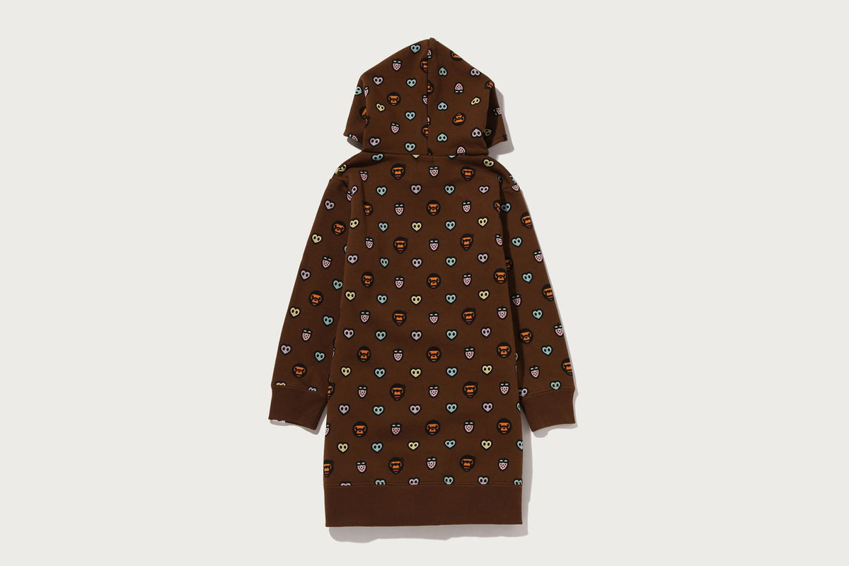 BAPE MILOGRAM SWEETS PATTERN HOODIE DRESS