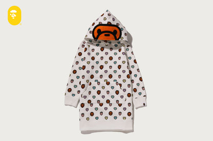 BAPE MILOGRAM SWEETS PATTERN HOODIE DRESS