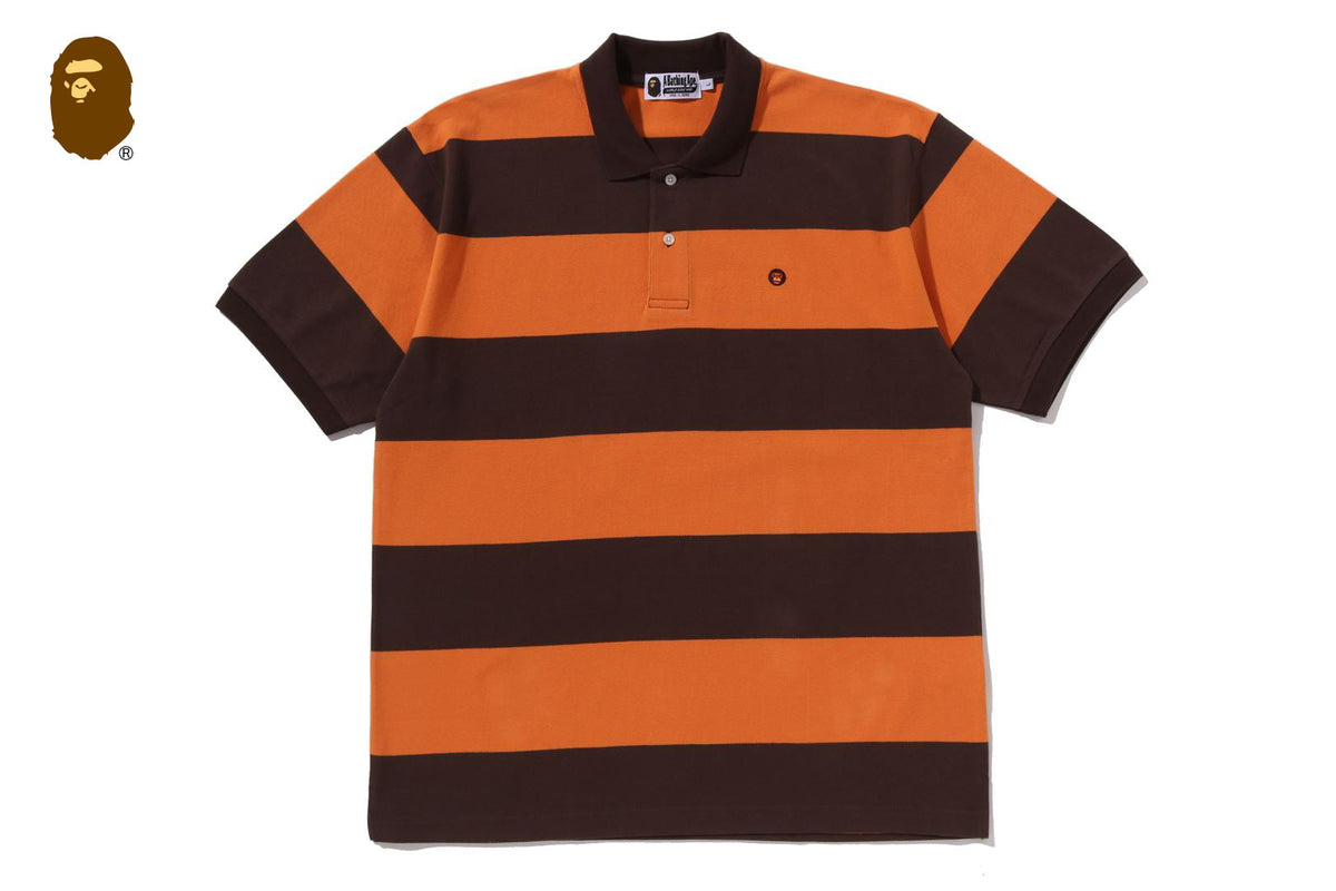 BAPE MILO ONE POINT STRIPE RELAXED FIT POLO