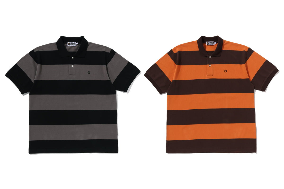 BAPE MILO ONE POINT STRIPE RELAXED FIT POLO