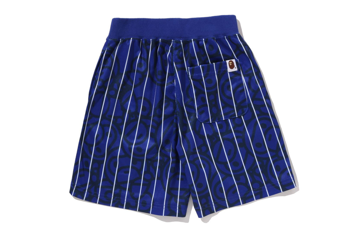 BAPE ALL BABY MILO STRIPE MILO BASEBALL SHORTS