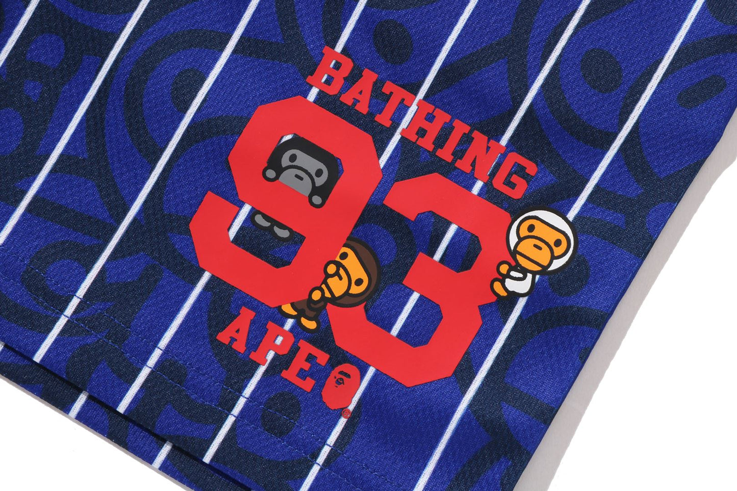 BAPE ALL BABY MILO STRIPE MILO BASEBALL SHORTS