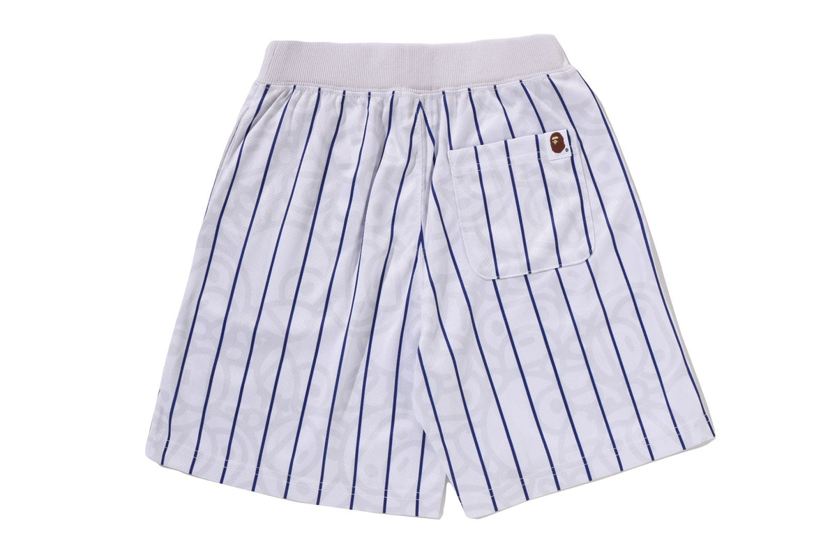 BAPE ALL BABY MILO STRIPE MILO BASEBALL SHORTS