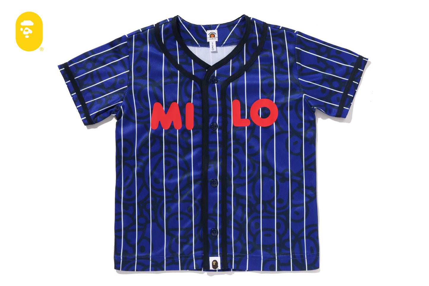 BAPE ALL BABY MILO STRIPE MILO 棒球襯衫