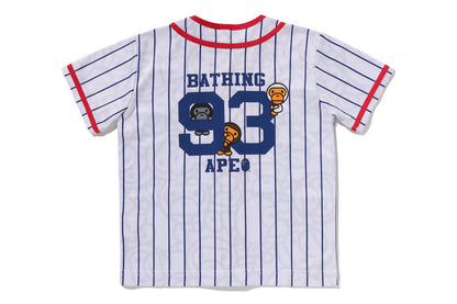 BAPE ALL BABY MILO STRIPE MILO 棒球襯衫