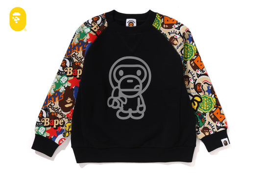 BAPE BAPE MILO ASSORTED RELAXED FIT CREWNECK SWEATSHIRT