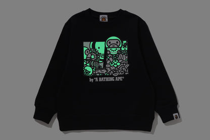 BAPE BABY MILO FRIENDS 夜光圓領運動衫