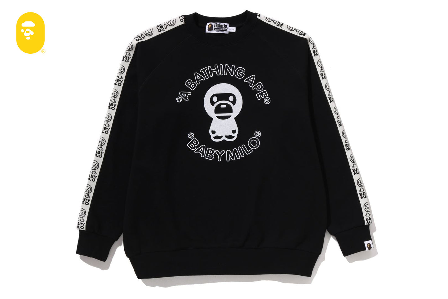 BAPE BABY MILO LINE TAPE RELAXED FIT CREWNECK SWEATSHIRT