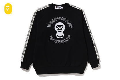 BAPE BABY MILO LINE TAPE RELAXED FIT CREWNECK SWEATSHIRT
