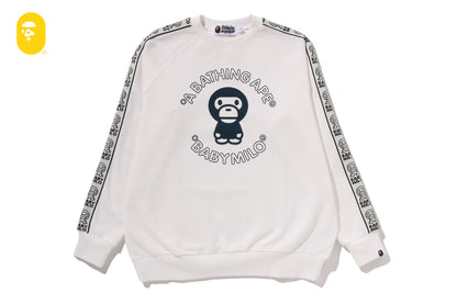 BAPE BABY MILO LINE TAPE RELAXED FIT CREWNECK SWEATSHIRT