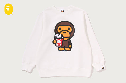BAPE BABY MILO POPCORN 圓領運動衫