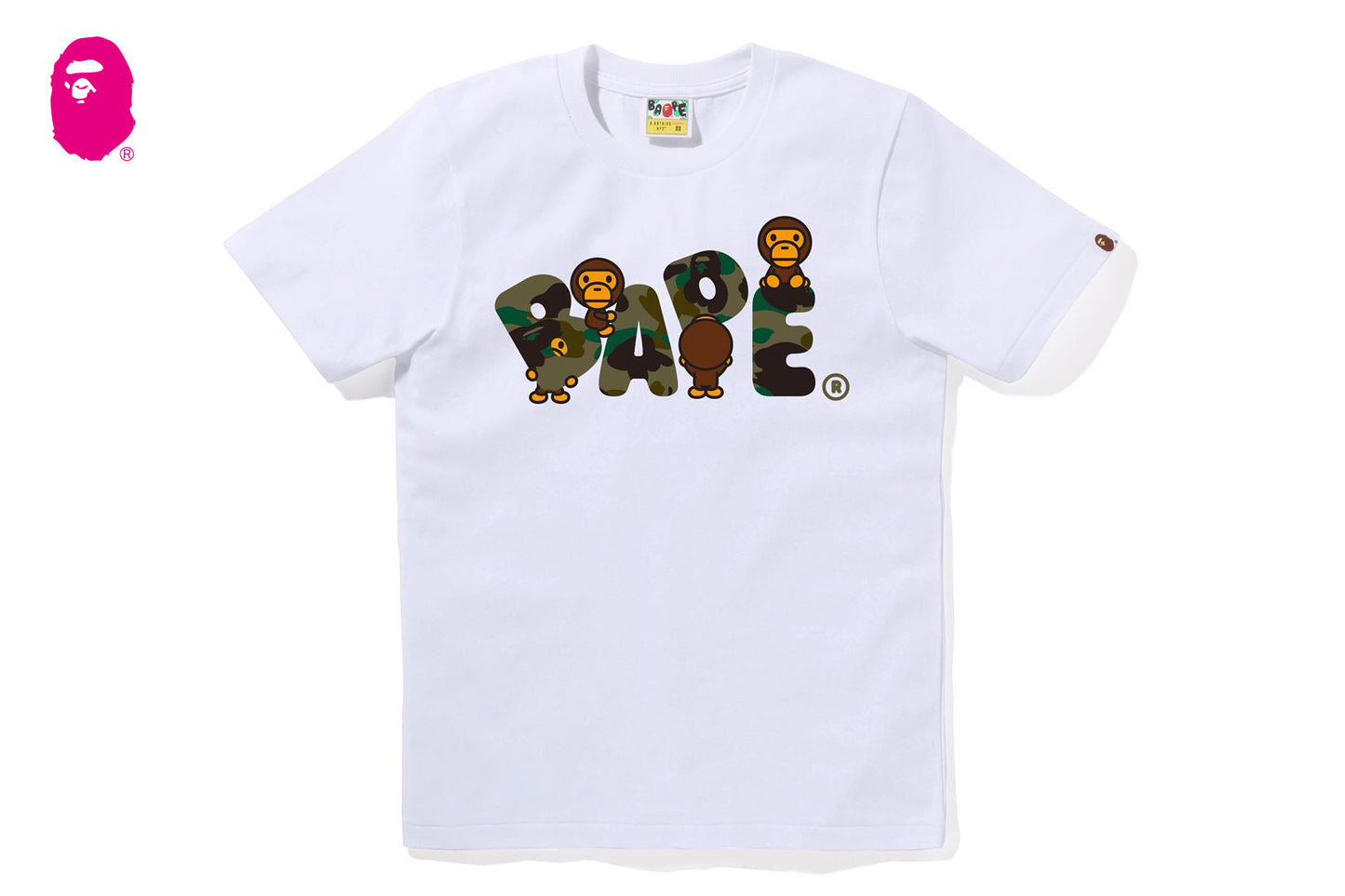 BAPE 1ST CAMO MILO BAPE LOGO TEE