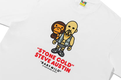 BAPE BAPE X WWE STONE COLD STEVE AUSTIN BABY MILO RELAXED FIT TEE