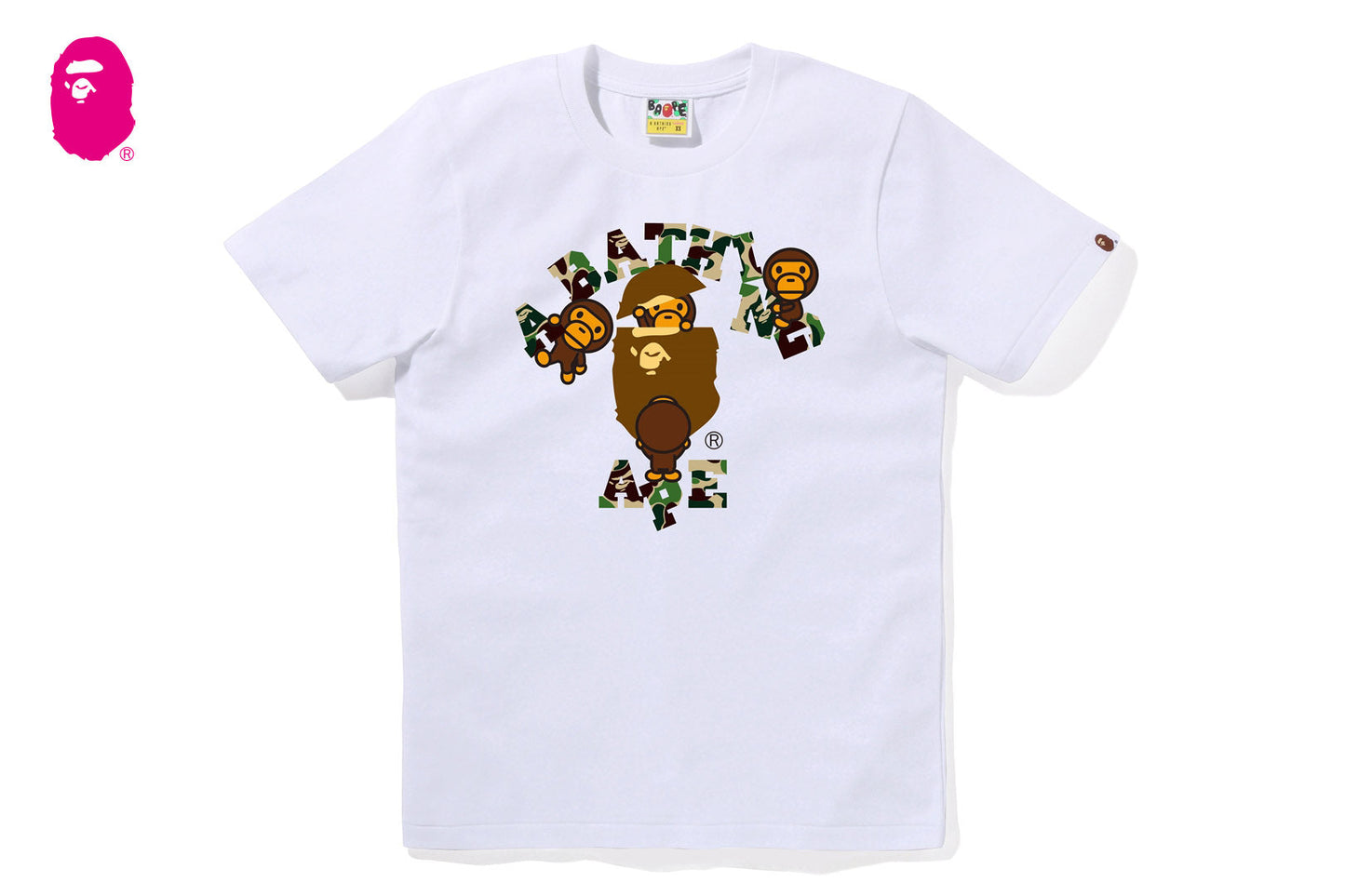 BAPE ABC CAMO COLLEGE MILO TEE