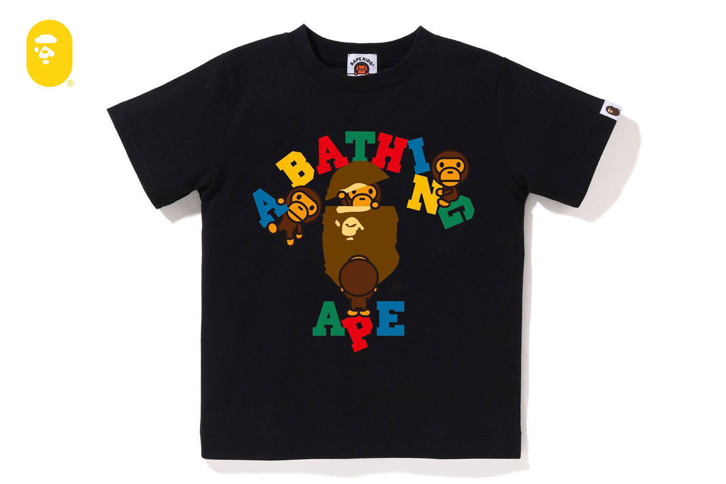 BAPE 多色文字大學MILOT恤