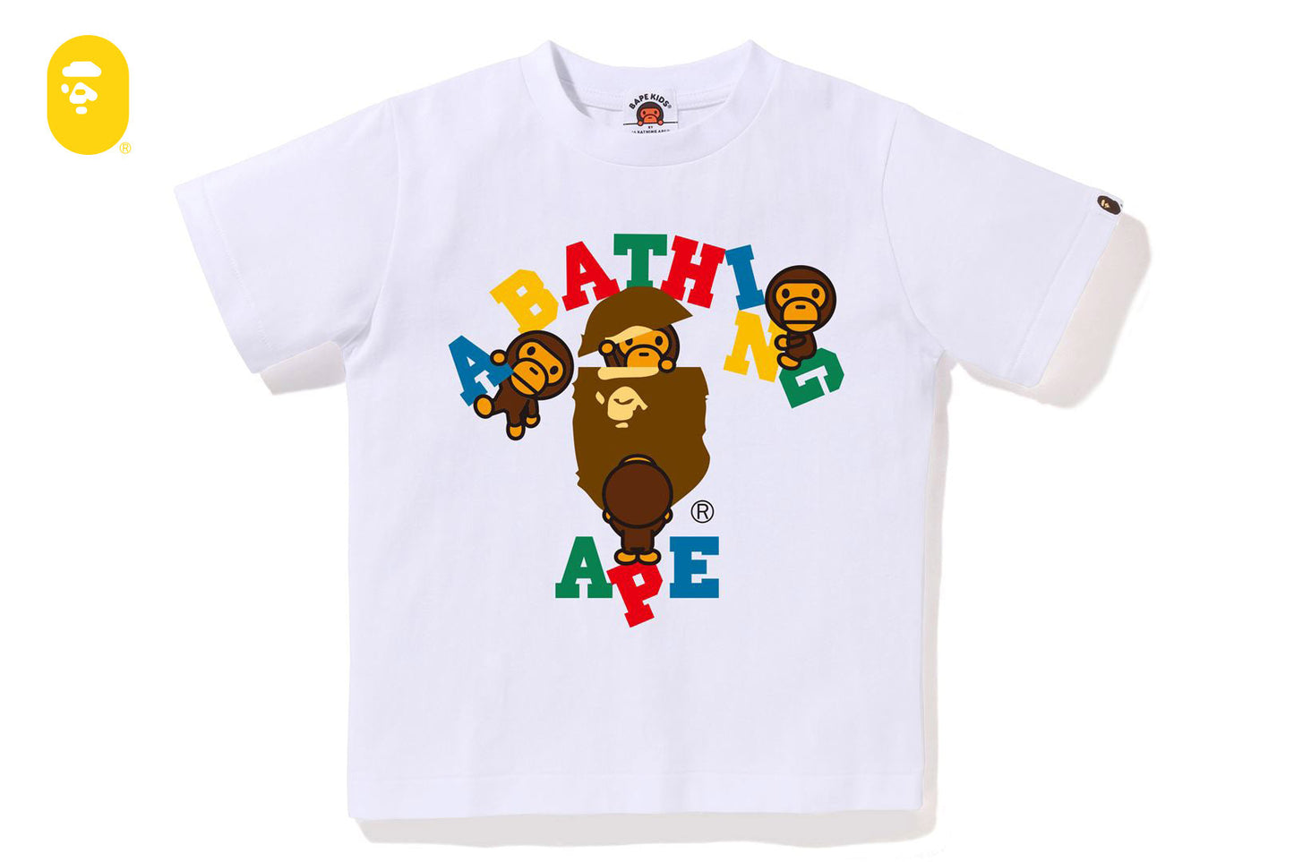 BAPE 多色文字大學MILOT恤