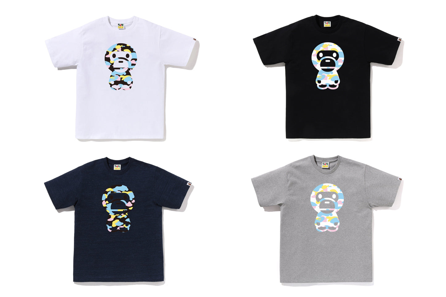 BAPE NEW MULTI CAMO BIG BABY MILO TEE