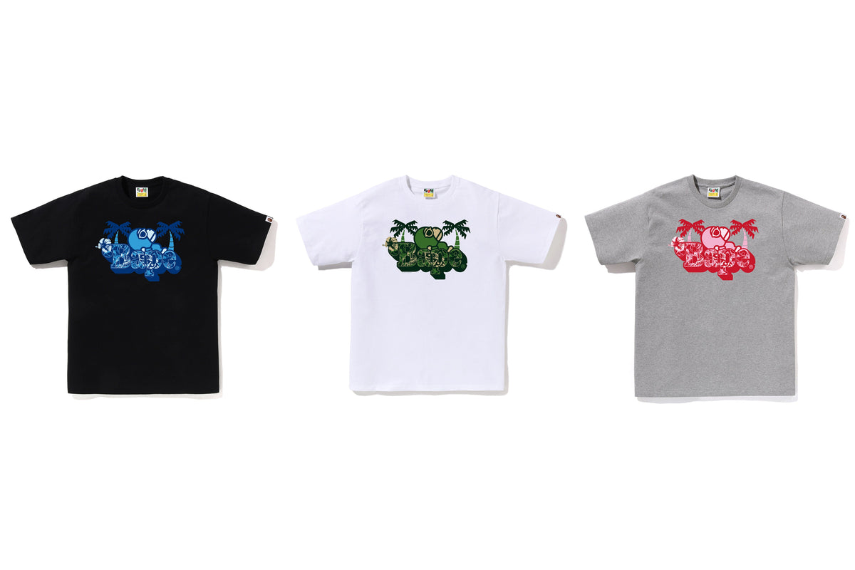 BAPE PALM RESORT CAMO MILO ON BAPE TEE
