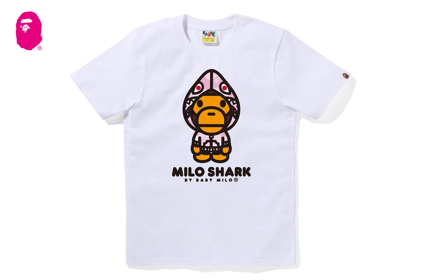 BAPE 粉彩迷彩 MILO SHARK FZH TEE