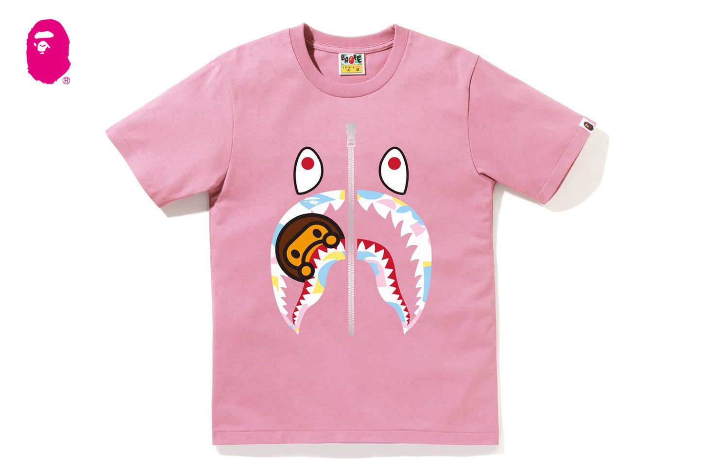 BAPE NEW MULTI CAMO MILO SHARK TEE