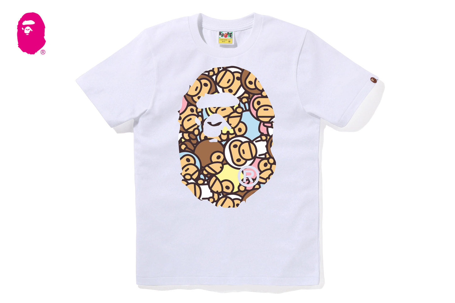BAPE ALL BABY MILO MULTI BIG APE HEAD TEE