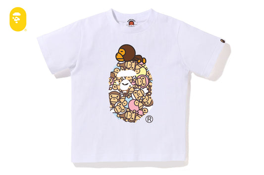 BAPE ALL BABY MILO MULTI MILO ON BIG APE TEE