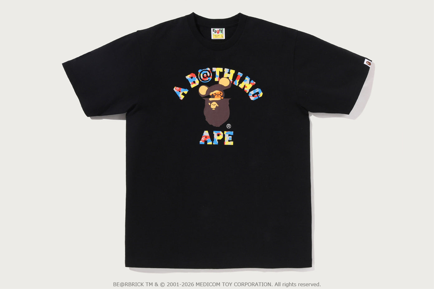 BAPE X MEDICOM TOY 30TH ANNIV. COLLEGE MILO TEE
