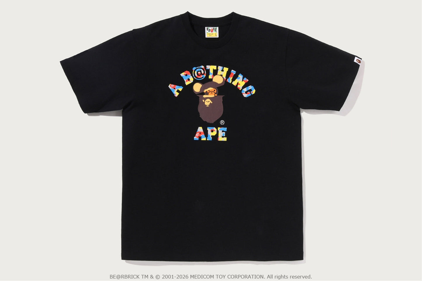 BAPE X MEDICOM TOY 30TH ANNIV. COLLEGE MILO TEE