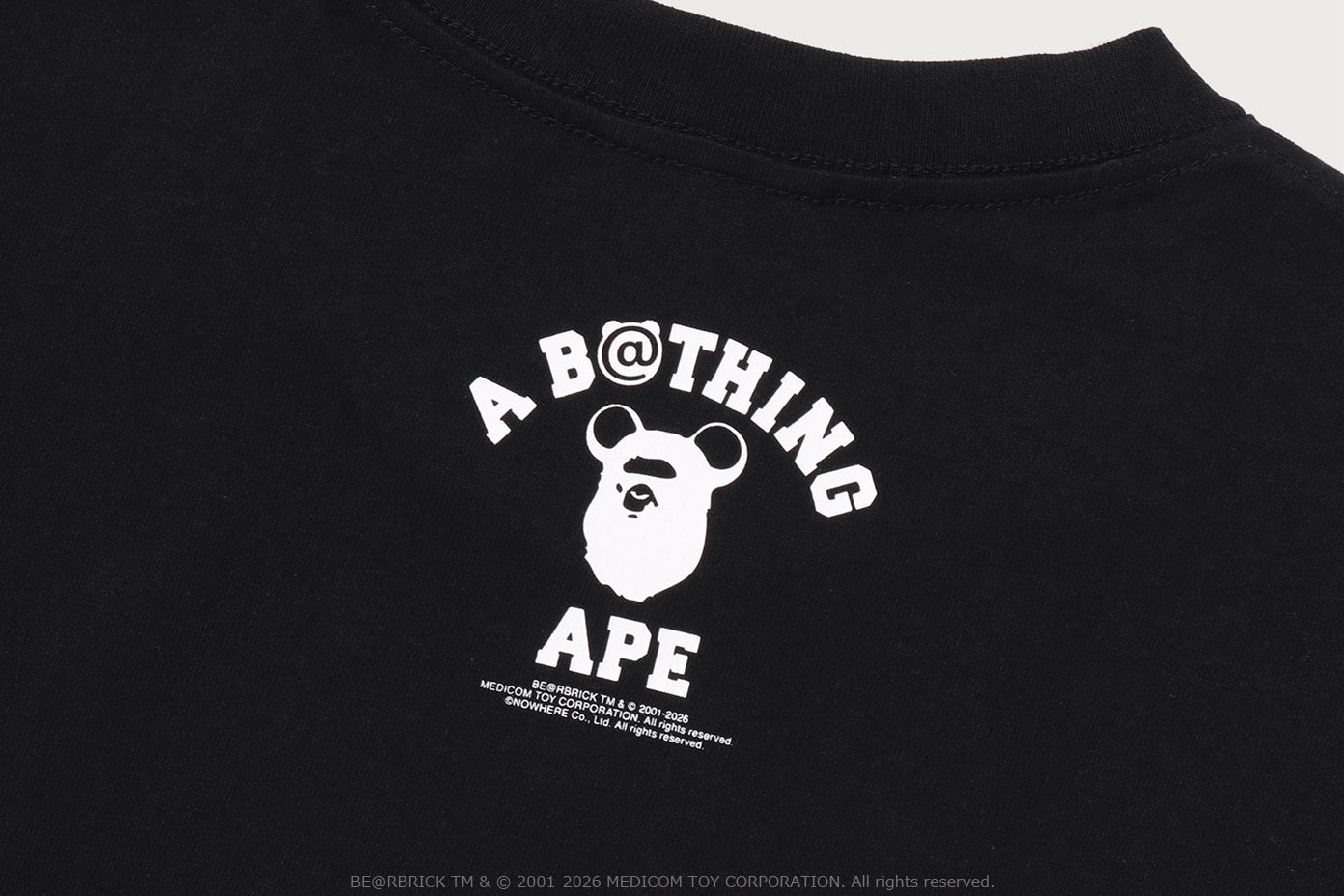 BAPE X MEDICOM TOY 30TH ANNIV. COLLEGE MILO TEE
