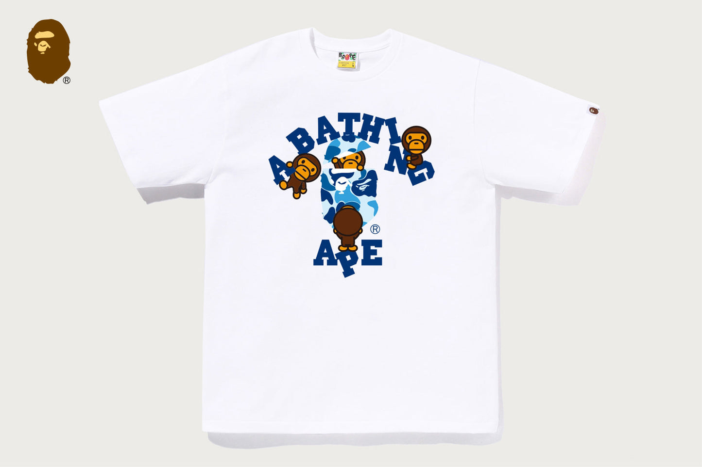 BAPE ABC CAMO COLLEGE MILO TEE