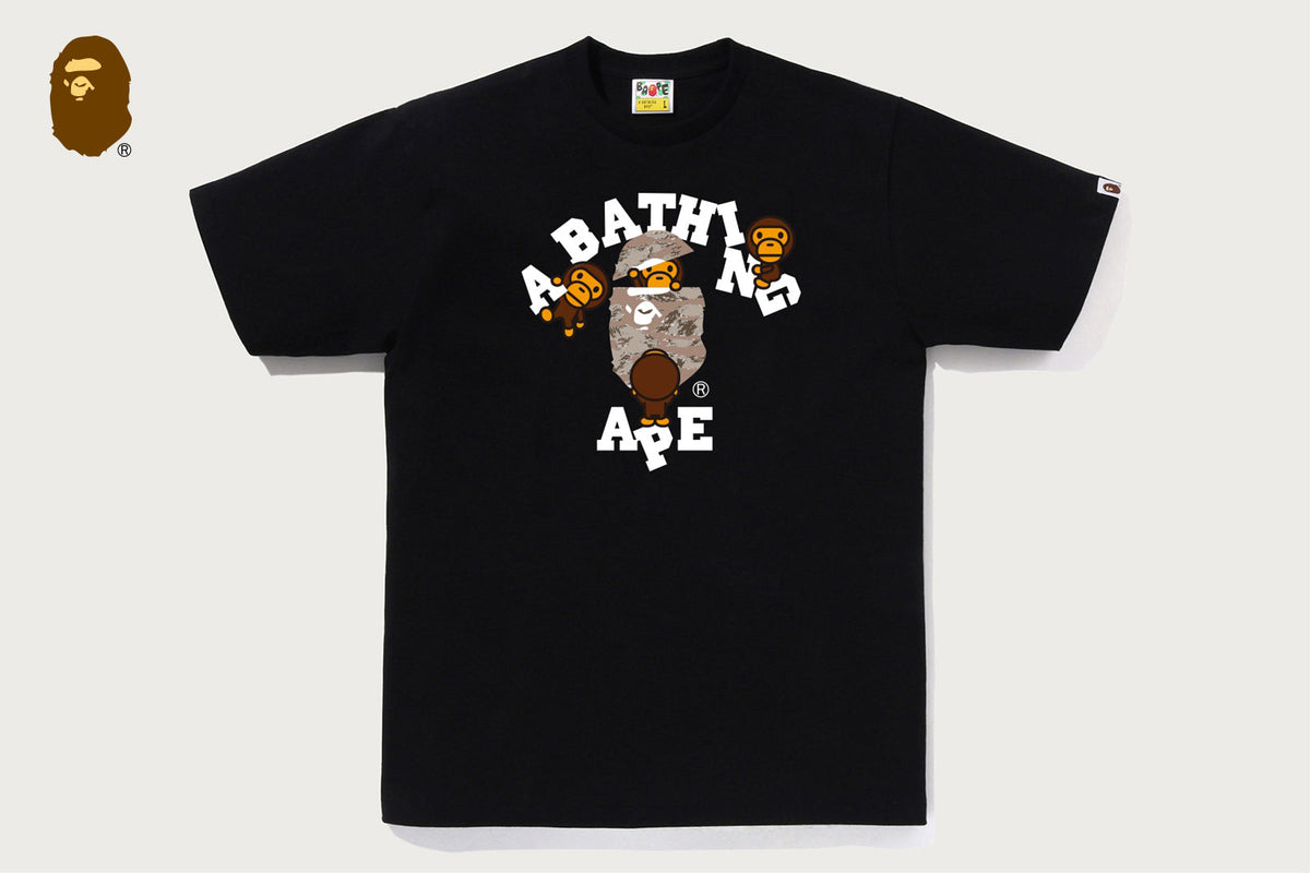 BAPE TIGER CAMO COLLEGE MILO T恤