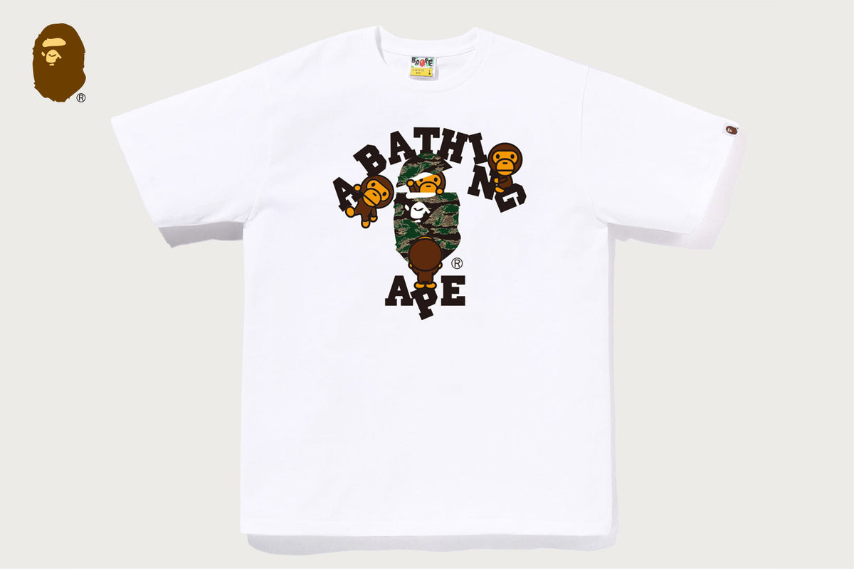 BAPE TIGER CAMO COLLEGE MILO T恤