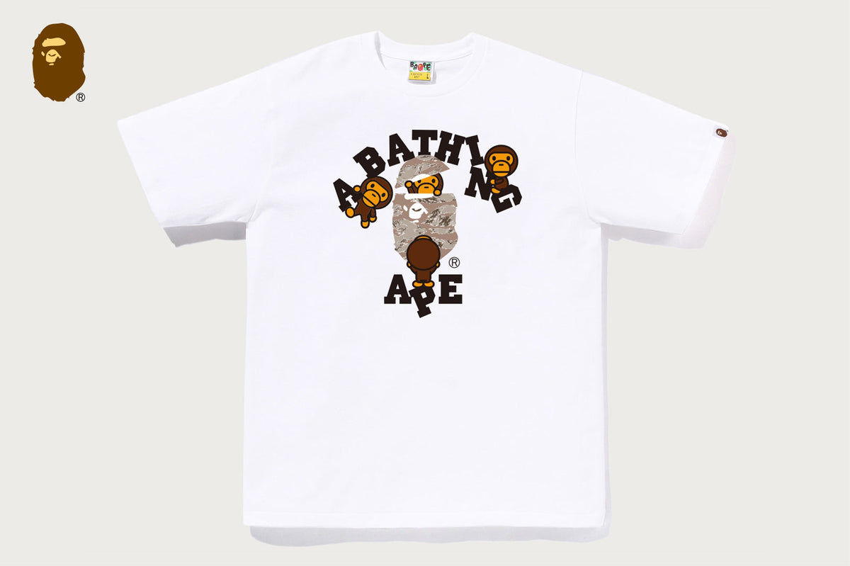 BAPE TIGER CAMO COLLEGE MILO T恤