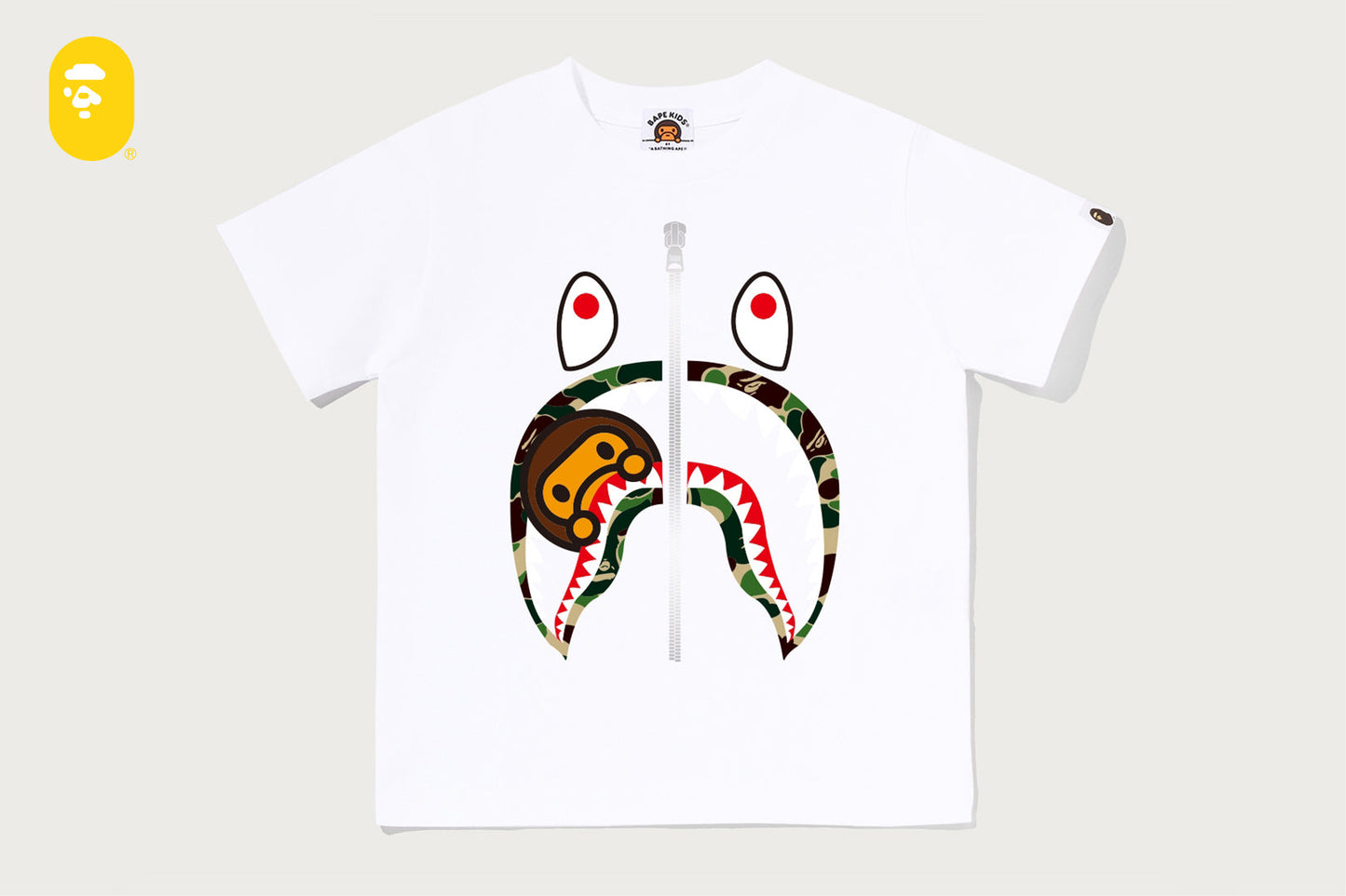 BAPE ABC CAMO MILO SHARK TEE
