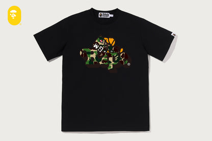 BAPE ABC CAMO SHARK MILO ON BAPE TEE