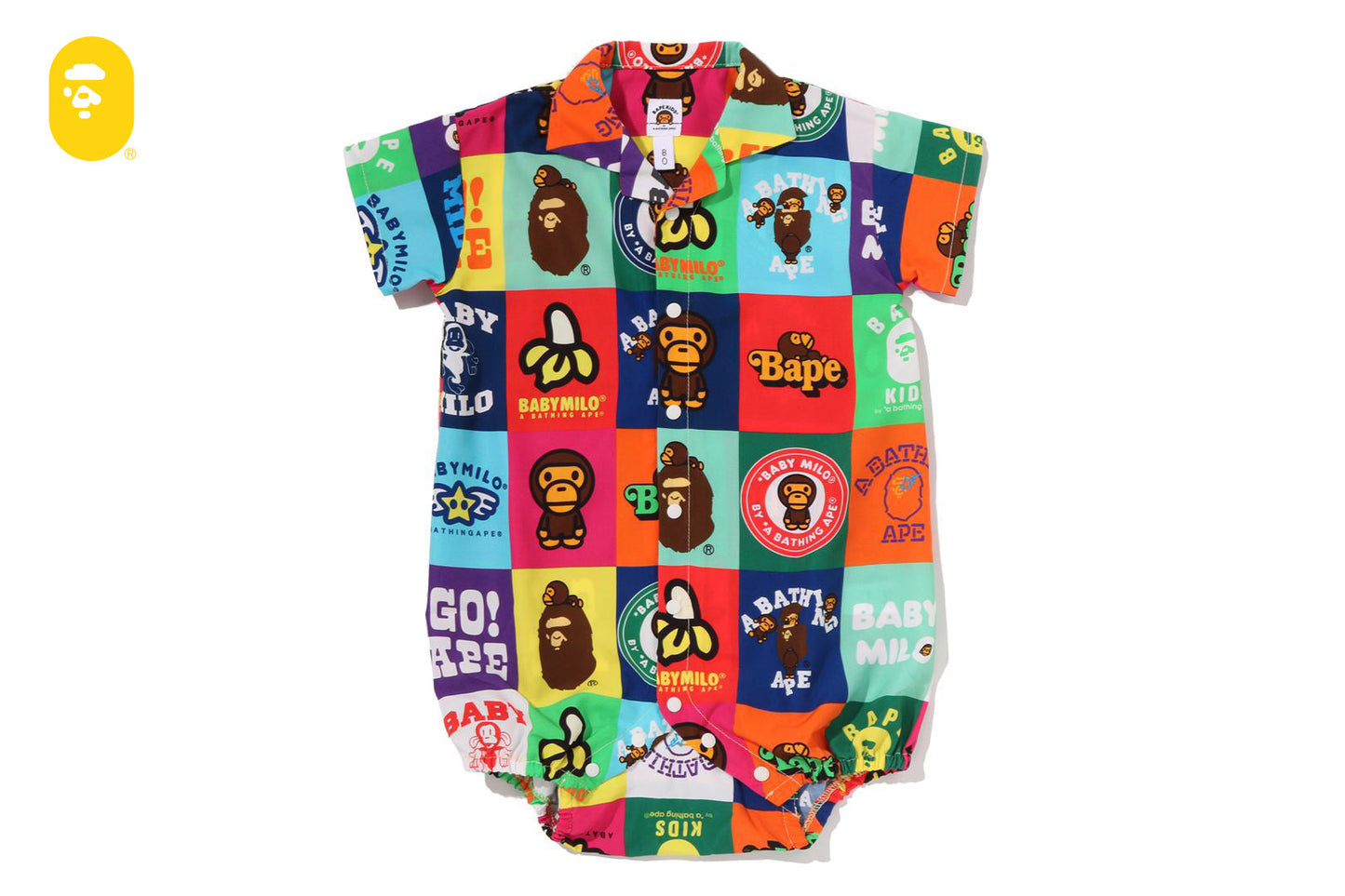BAPE BABY MILO PATCHWORK 開襟襯衫連身衣